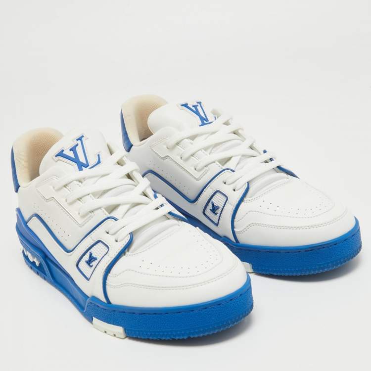Pre Owned Louis Vuitton White Leather  LV Trainer Sneakers Size 39 
