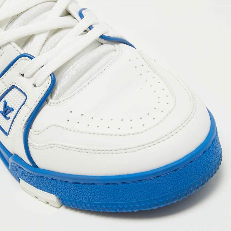 Pre Owned Louis Vuitton White Leather  LV Trainer Sneakers Size 39 