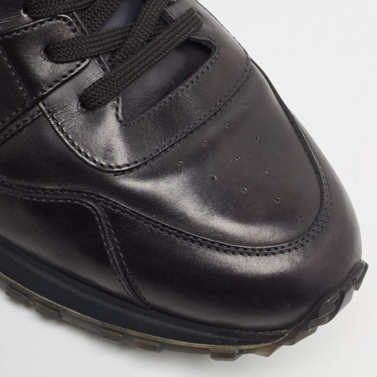 Pre Owned Louis Vuitton Navy Blue Leather Runaway Sneakers Size 43.5