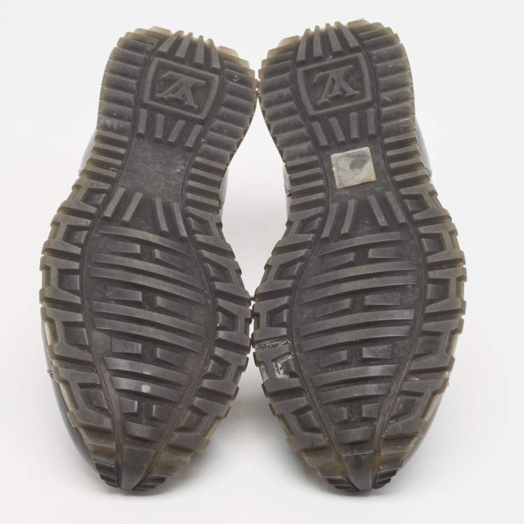 Pre Owned Louis Vuitton Navy Blue Leather Runaway Sneakers Size 43.5