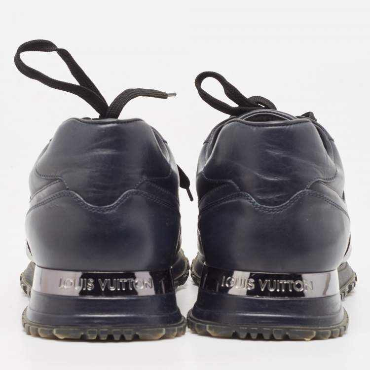 Pre Owned Louis Vuitton Navy Blue Leather Runaway Sneakers Size 43.5