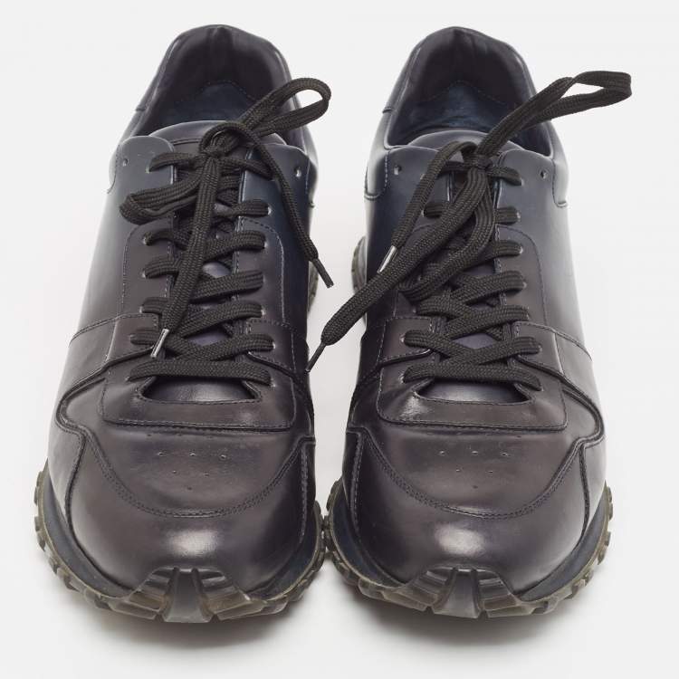 Pre Owned Louis Vuitton Navy Blue Leather Runaway Sneakers Size 43.5