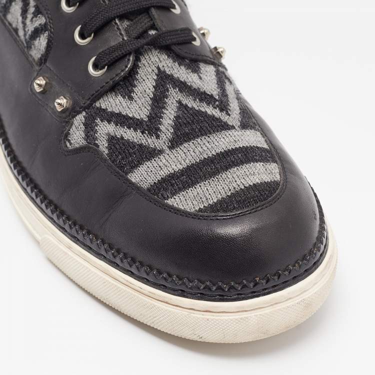 مملوكة مسبقًا Louis Vuitton Black/Grey Fabric and Leather Trainer High Top Sneakers Size  44