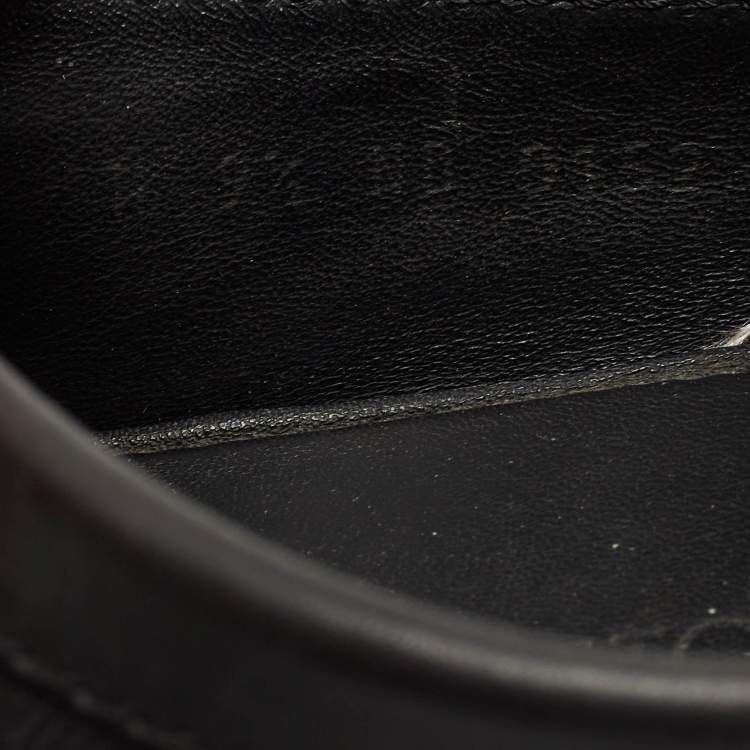 Pre Owned Louis Vuitton Black Leather Hockenheim Loafers Size 43.5