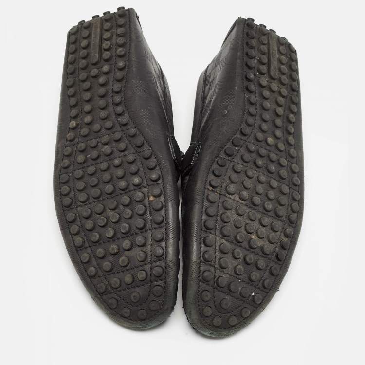 Pre Owned Louis Vuitton Black Leather Hockenheim Loafers Size 43.5