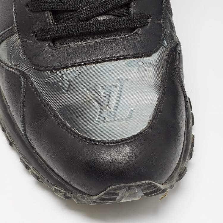 Pre Owned Louis Vuitton Black Monogram PVC and Leather Runaway Sneakers Size 41.5