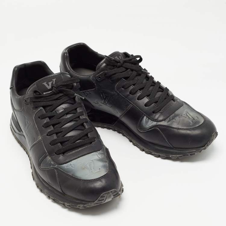 Pre Owned Louis Vuitton Black Monogram PVC and Leather Runaway Sneakers Size 41.5