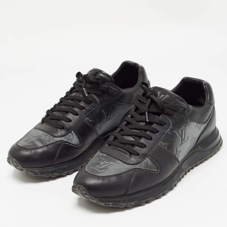 Pre Owned Louis Vuitton Black Monogram PVC and Leather Runaway Sneakers Size 41.5