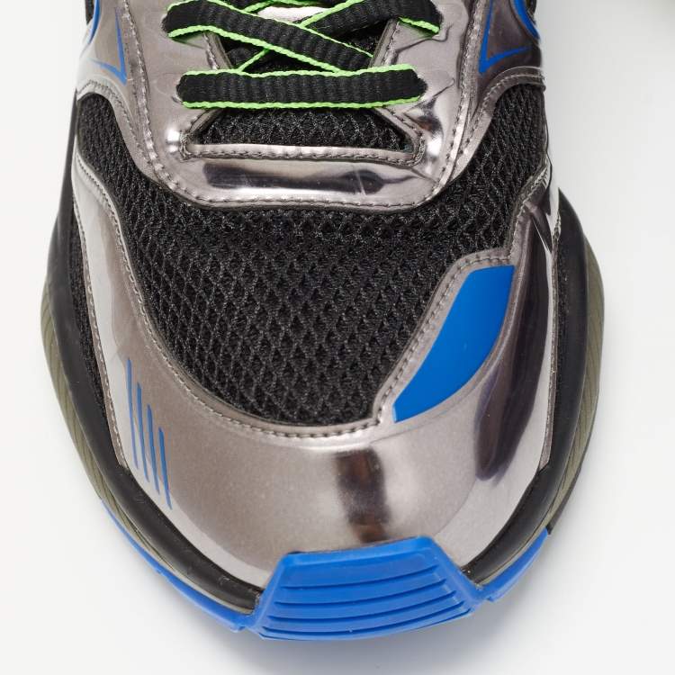 مملوكة مسبقًا Louis Vuitton Two Tone Patent Leather and Mesh LV Trail Sneakers Size 44