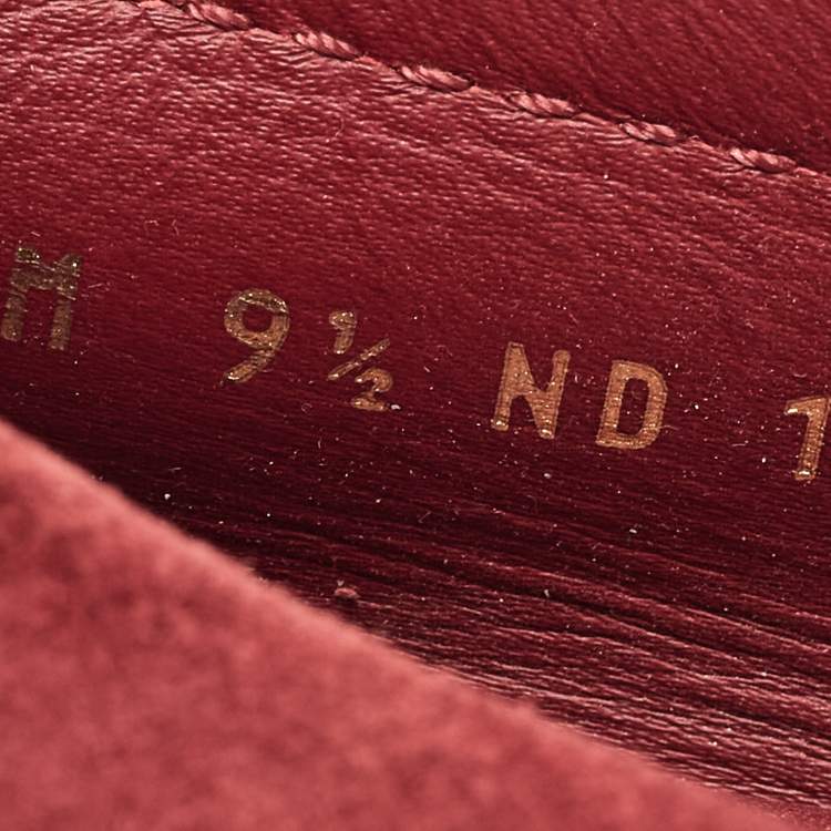 Pre Owned Louis Vuitton Red Suede Lombok Loafers Size 43.5