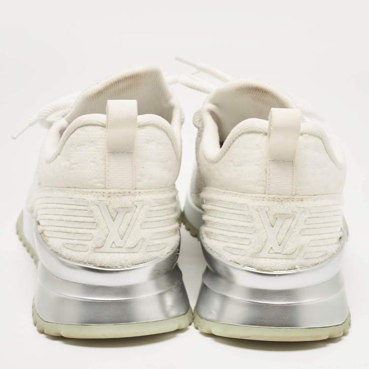 Pre Owned Louis Vuitton White Knit Fabric V.N.R Sneakers Size 42.5