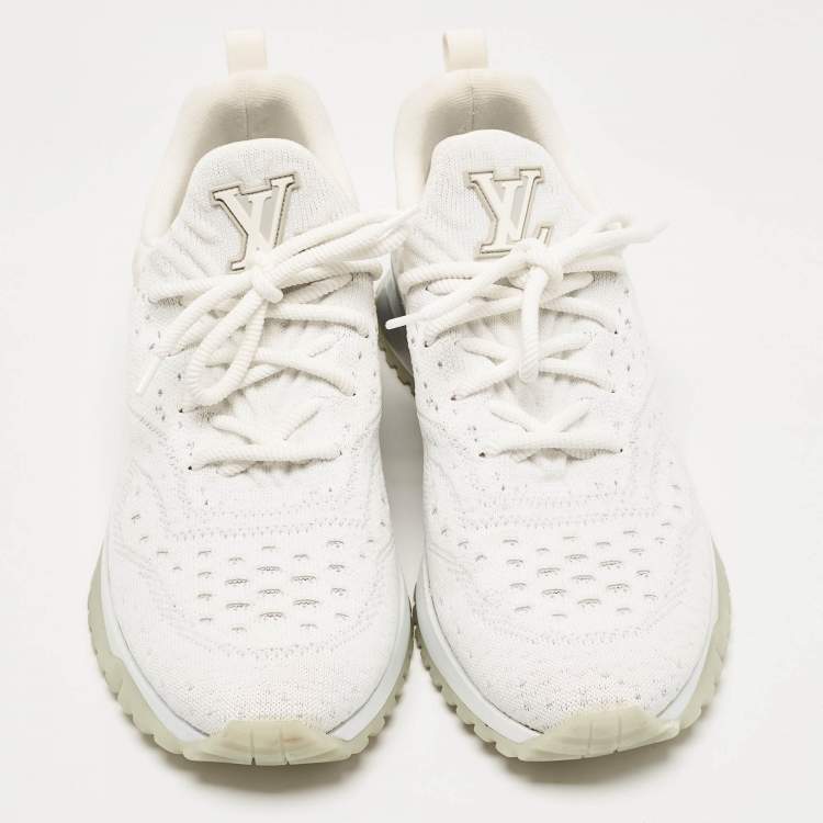 Pre Owned Louis Vuitton White Knit Fabric V.N.R Sneakers Size 42.5