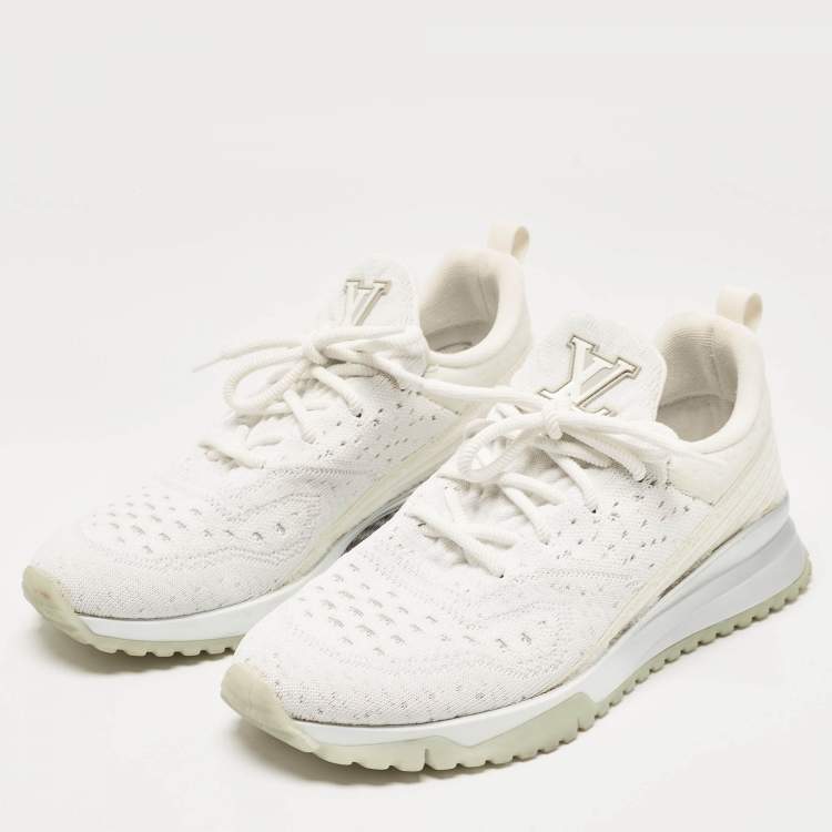 Pre Owned Louis Vuitton White Knit Fabric V.N.R Sneakers Size 42.5