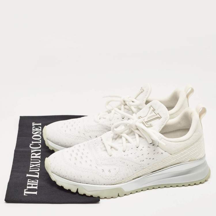 Pre Owned Louis Vuitton White Knit Fabric V.N.R Sneakers Size 42.5