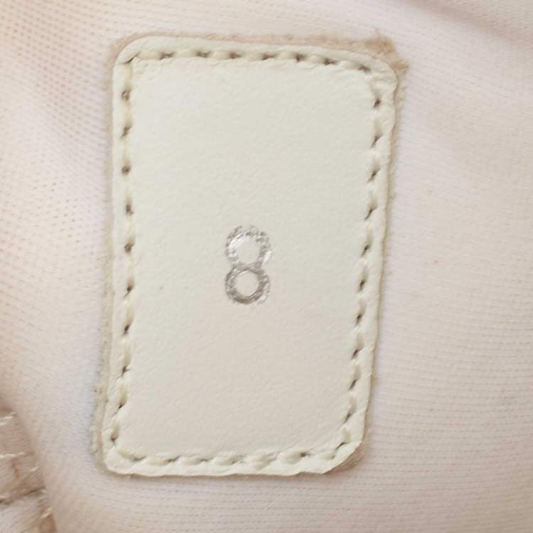مملوكة مسبقًا Louis Vuitton  White Knit Fabric Fastlane Lace Up Sneakers Size 42