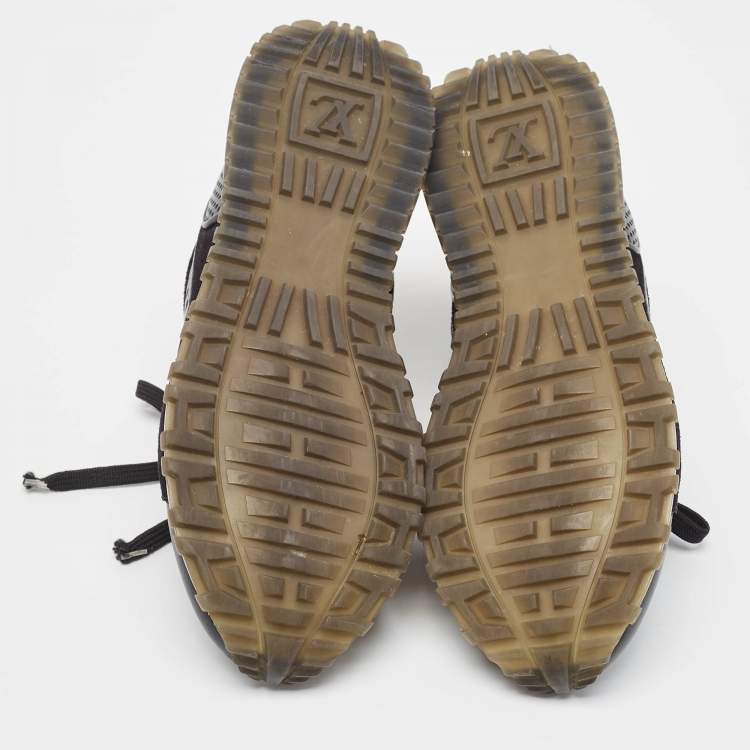 مملوكة مسبقًا Louis Vuitton Black Leather and Suede Run Away  Sneakers Size 39.5