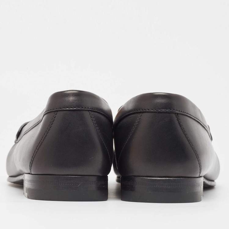 Pre Owned Louis Vuitton Black Leather Ribbon Monte Carlo Slip On Loafers Size 40.5