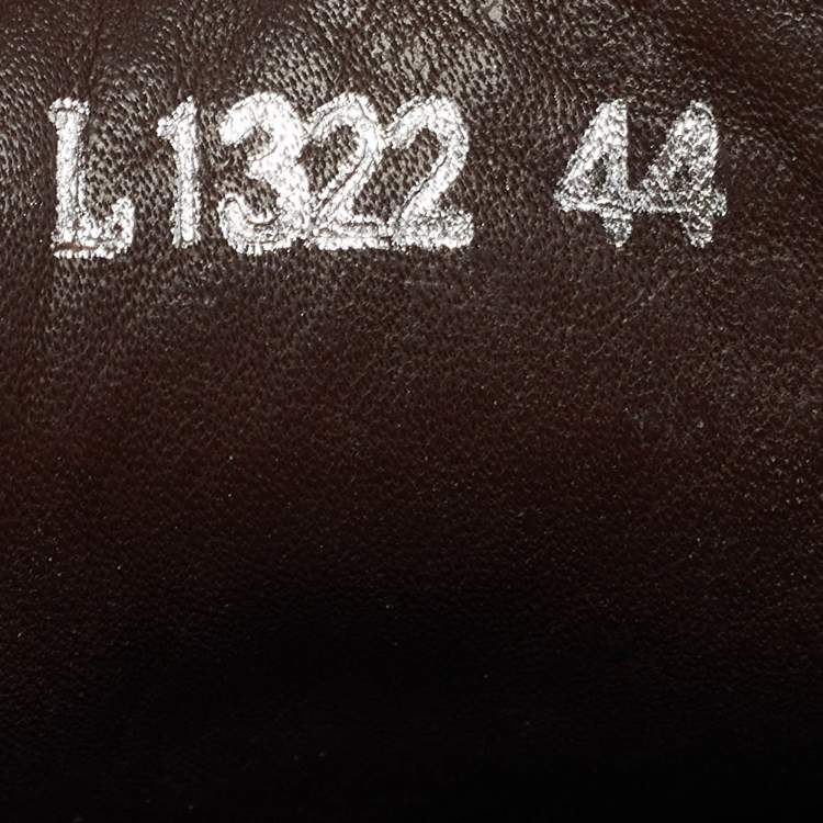 Pre Owned Louis Vuitton Brown Damier Leather Hockenheim Loafers Size 44