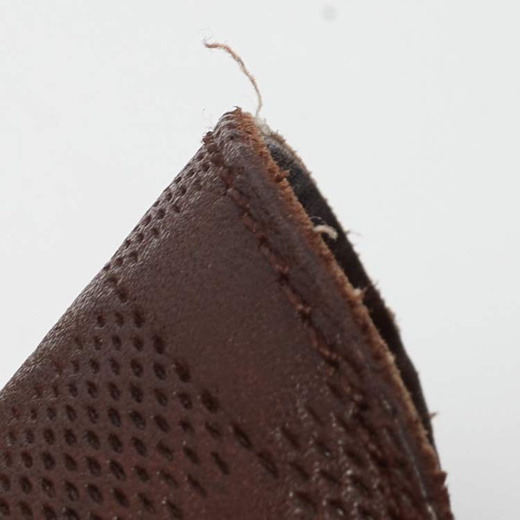 Pre Owned Louis Vuitton Brown Damier Leather Hockenheim Loafers Size 44