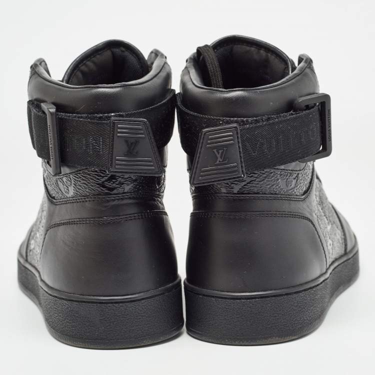 Pre Owned Louis Vuitton Black Leather Rivoli High Top Sneakers Size 40