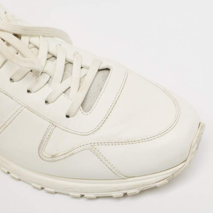Pre Owned Louis Vuitton White Leather Run Away Low Top Sneakers Size 44