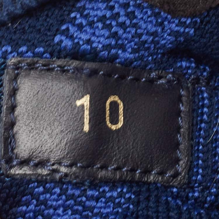 مملوكة مسبقًا Louis Vuitton Blue Knit Fabric Fastlane Sneakers Size 44