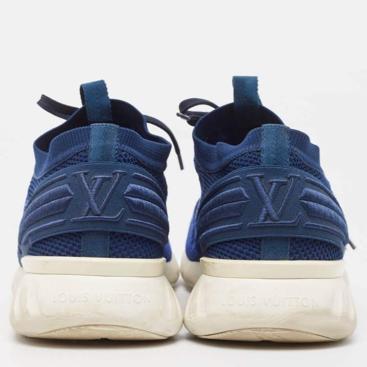 مملوكة مسبقًا Louis Vuitton Blue Knit Fabric Fastlane Sneakers Size 44