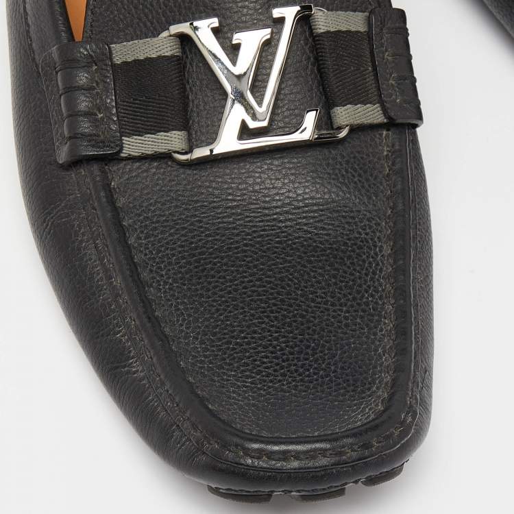 Pre Owned Louis Vuitton Black Leather Monte Carlo Loafers Size 41.5