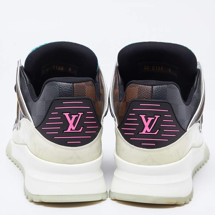 Pre Owned Louis Vuitton Multicolor Coated Canvas and Leather Zig Zag Lace Up Sneakers Size 42
