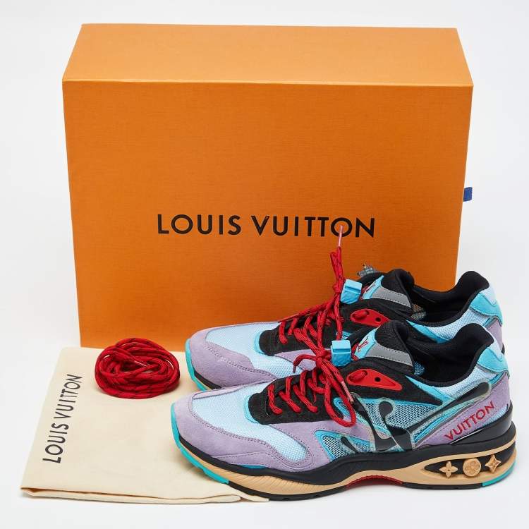 Pre Owned Louis Vuitton Multicolor Mesh and Suede LV Trail Sneakers Size 41