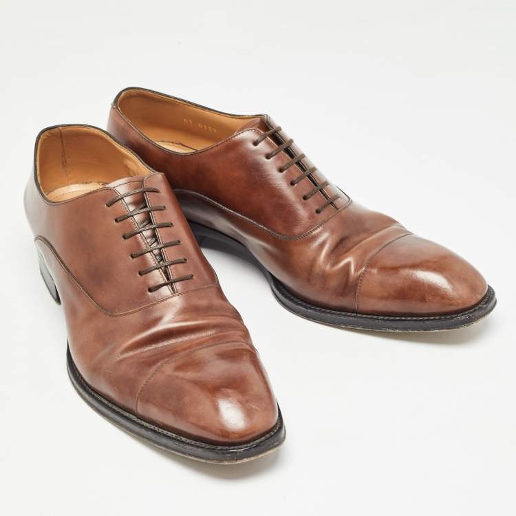 مملوكة مسبقًا Louis Vuitton Brown Leather Lace Oxfords Size 43