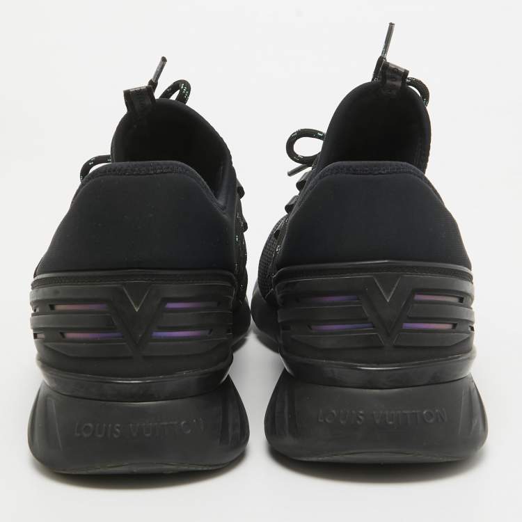 Pre Owned Louis Vuitton Black Mesh and Nylon Fastlane Low Top Sneakers Size 43