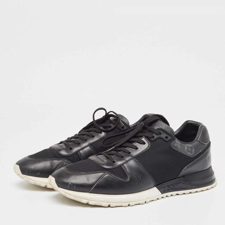 مملوكة مسبقًا Louis Vuitton Black Monogram Canvas and Leather Run Away Sneakers Size 43.5