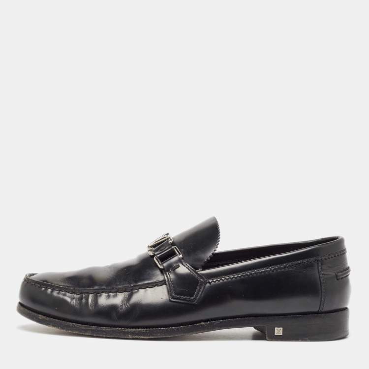 مملوكة مسبقًا Louis Vuitton Black Leather Major Loafers Size 43