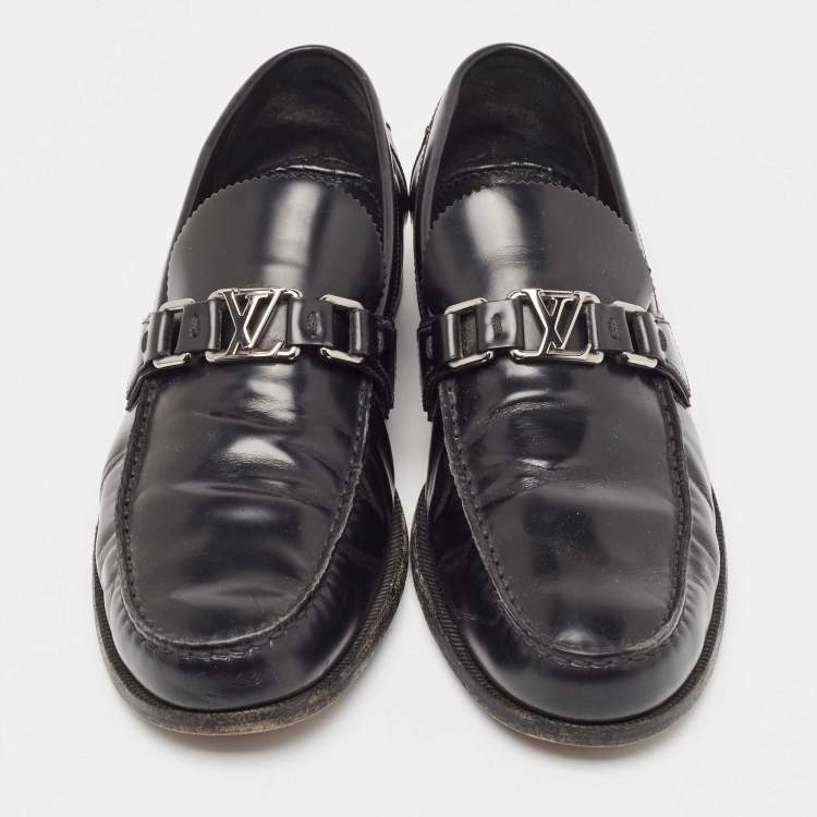 مملوكة مسبقًا Louis Vuitton Black Leather Major Loafers Size 43