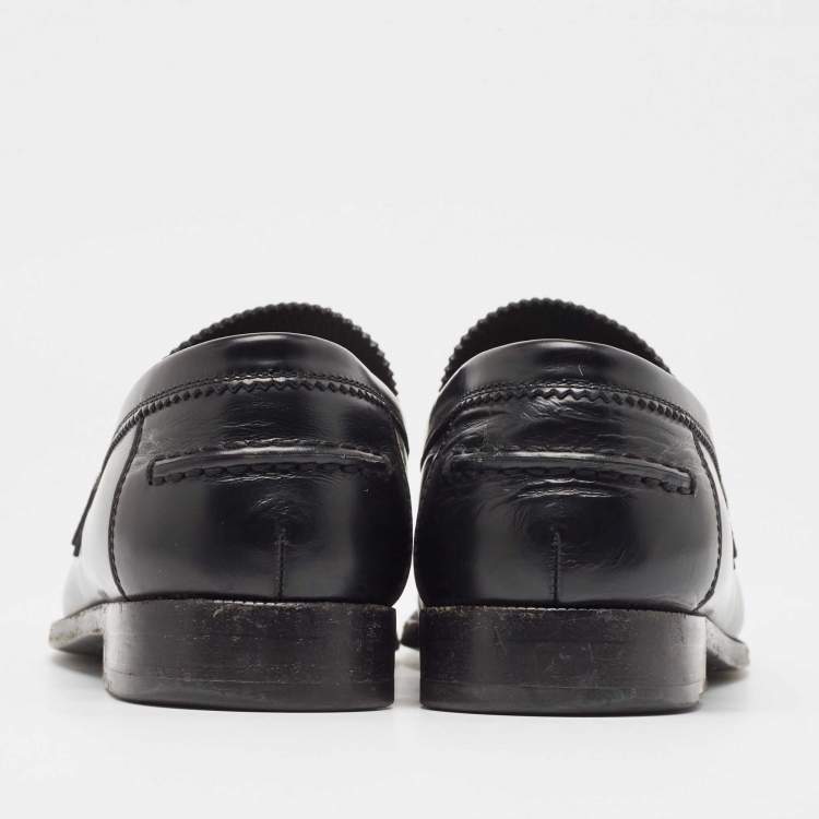 مملوكة مسبقًا Louis Vuitton Black Leather Major Loafers Size 43