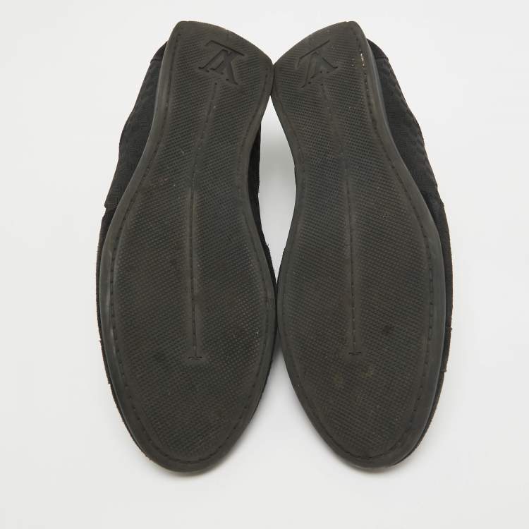 مملوكة مسبقًا Louis Vuitton Black Petit Damier Canvas and Suede Vibes Sneakers Size 41.5