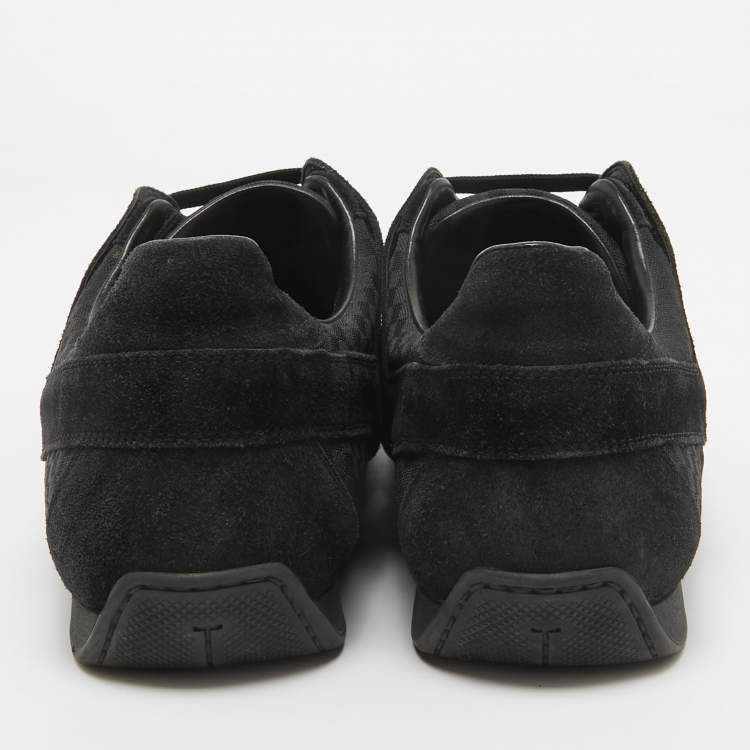 مملوكة مسبقًا Louis Vuitton Black Petit Damier Canvas and Suede Vibes Sneakers Size 41.5