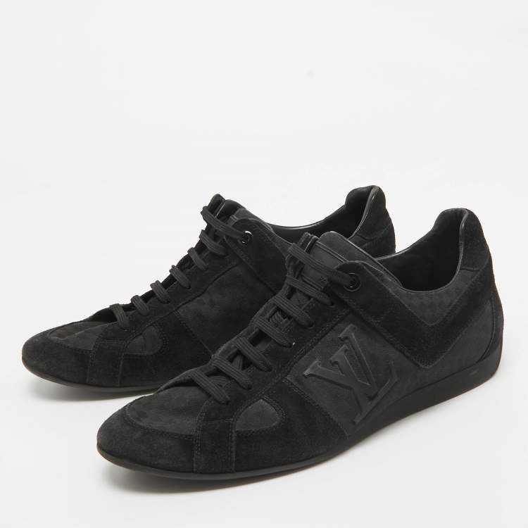 مملوكة مسبقًا Louis Vuitton Black Petit Damier Canvas and Suede Vibes Sneakers Size 41.5