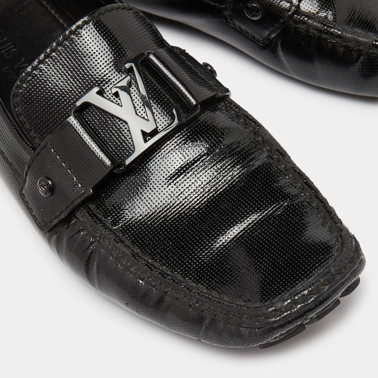 مملوكة مسبقًا Louis Vuitton Black Patent Leather Monte Carlo Loafers Size 44
