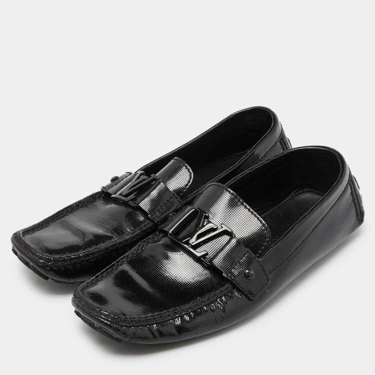 مملوكة مسبقًا Louis Vuitton Black Patent Leather Monte Carlo Loafers Size 44