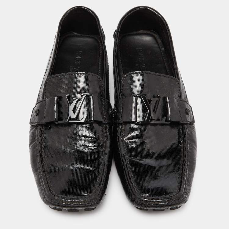 مملوكة مسبقًا Louis Vuitton Black Patent Leather Monte Carlo Loafers Size 44