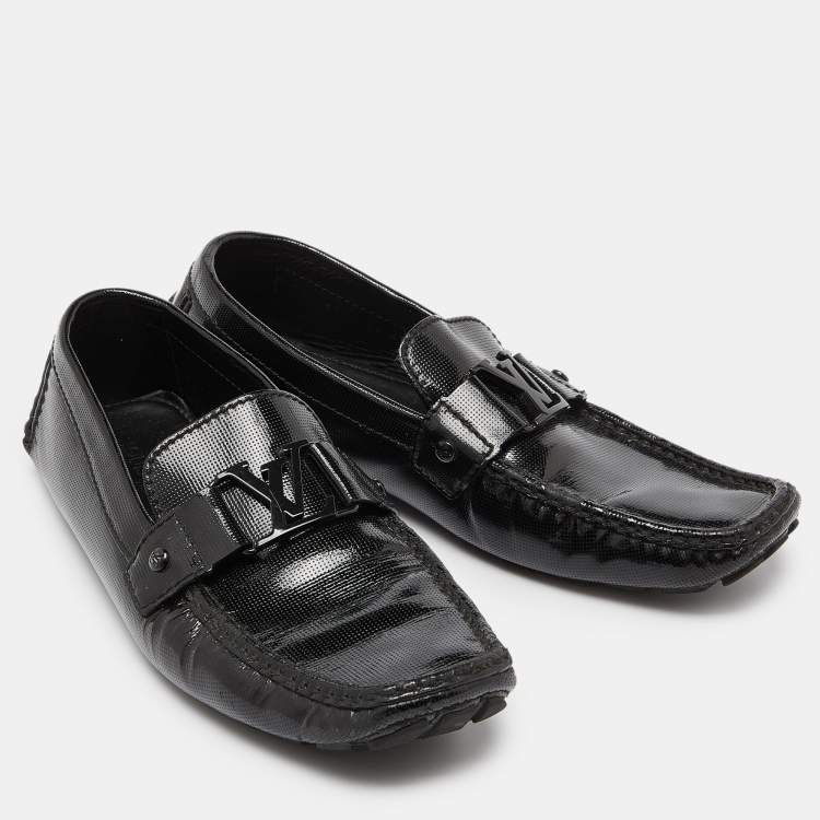 مملوكة مسبقًا Louis Vuitton Black Patent Leather Monte Carlo Loafers Size 44