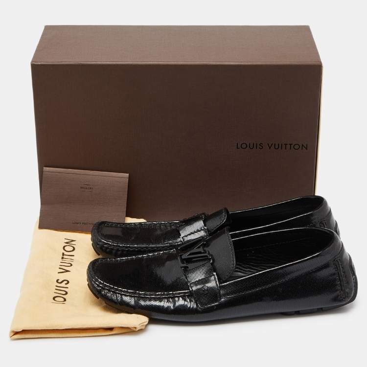 مملوكة مسبقًا Louis Vuitton Black Patent Leather Monte Carlo Loafers Size 44