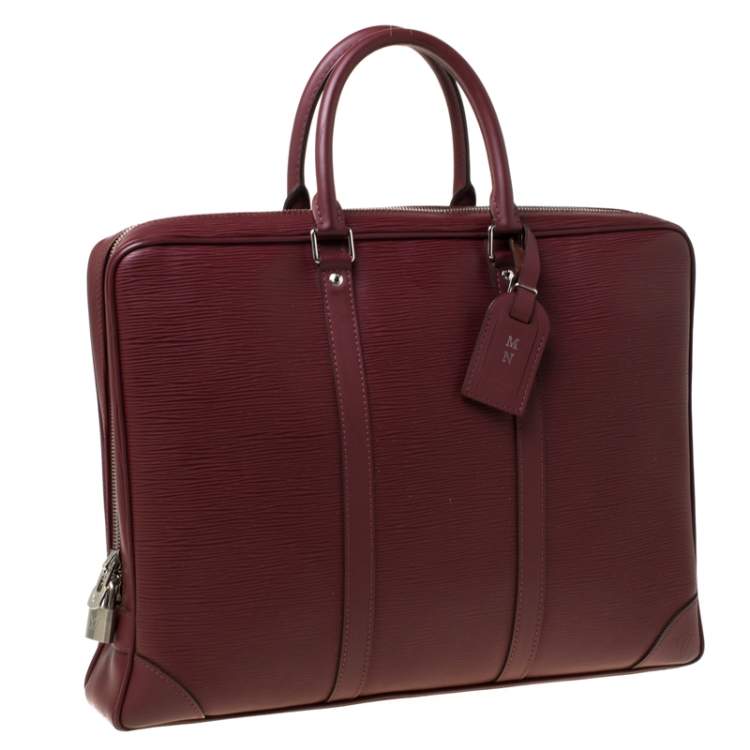 Pre Owned Louis Vuitton Bordeaux Epi Leather Porte-Documents Voyage Bag