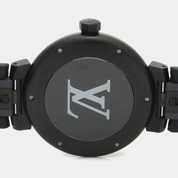 مملوكة مسبقًا Louis Vuitton Tambour Q1D22 Automatic Stainless Steel Men's Wristwatch 41.5 mm