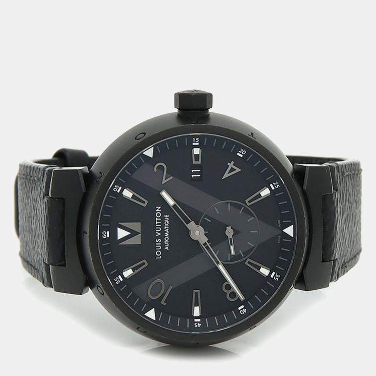 مملوكة مسبقًا Louis Vuitton Tambour Q1D22 Automatic Stainless Steel Men's Wristwatch 41.5 mm
