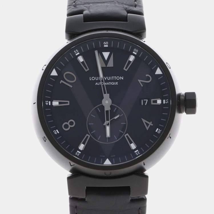 Pre Owned Louis Vuitton Tambour Q1D22 Automatic Stainless Steel Men's Wristwatch 42 mm