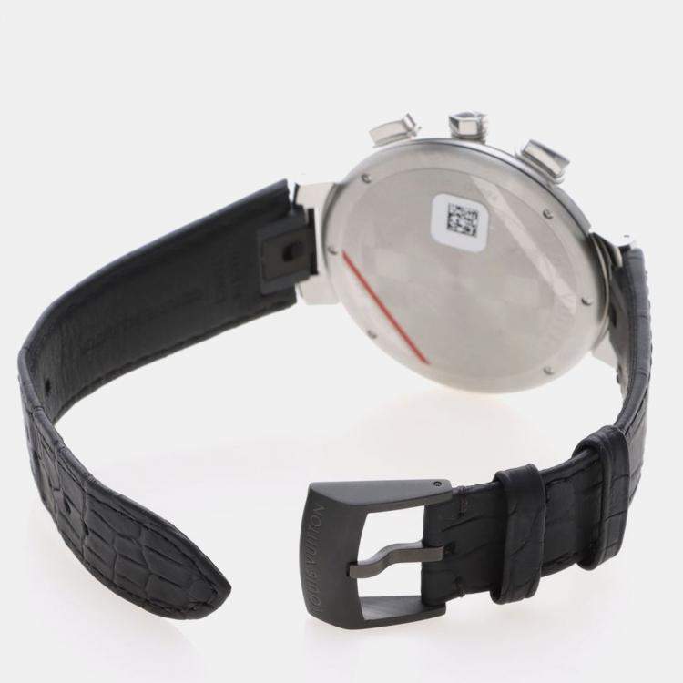 Pre Owned Louis Vuitton Tambour QA094 Quartz Stainless Steel Men's Wristwatch 44 mm