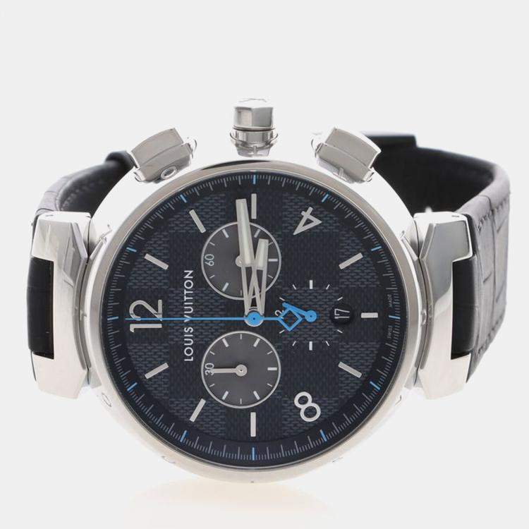 Pre Owned Louis Vuitton Tambour QA094 Quartz Stainless Steel Men's Wristwatch 44 mm